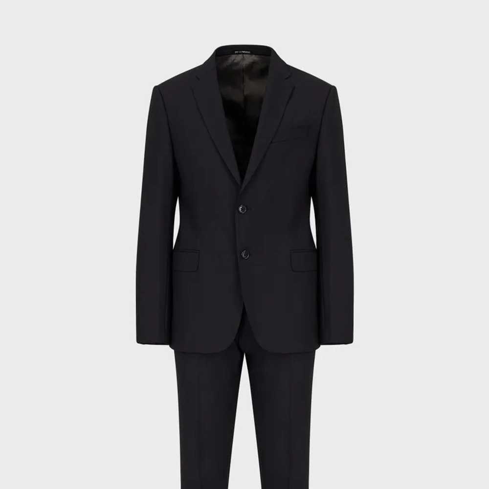 Emporio Armani Men Two Button Black Jackets 52R